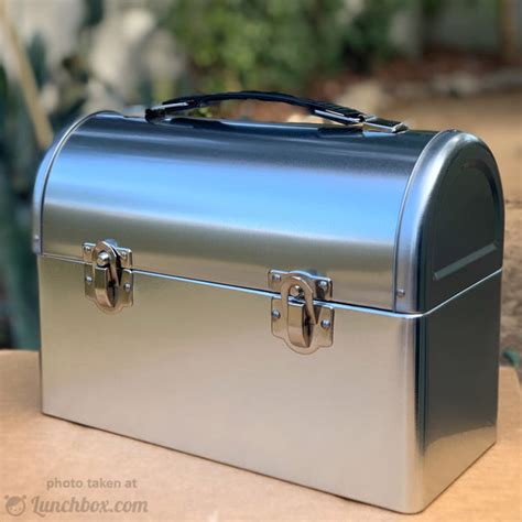 domed steel lunch box|Plain Metal Dome Lunchbox .